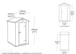 Pihavarasto Keter Manor 0,98 m², 128x94x196 cm