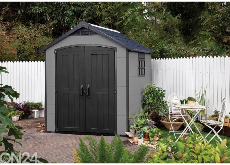 Pihavarasto Premier 757, 4 m², harmaa