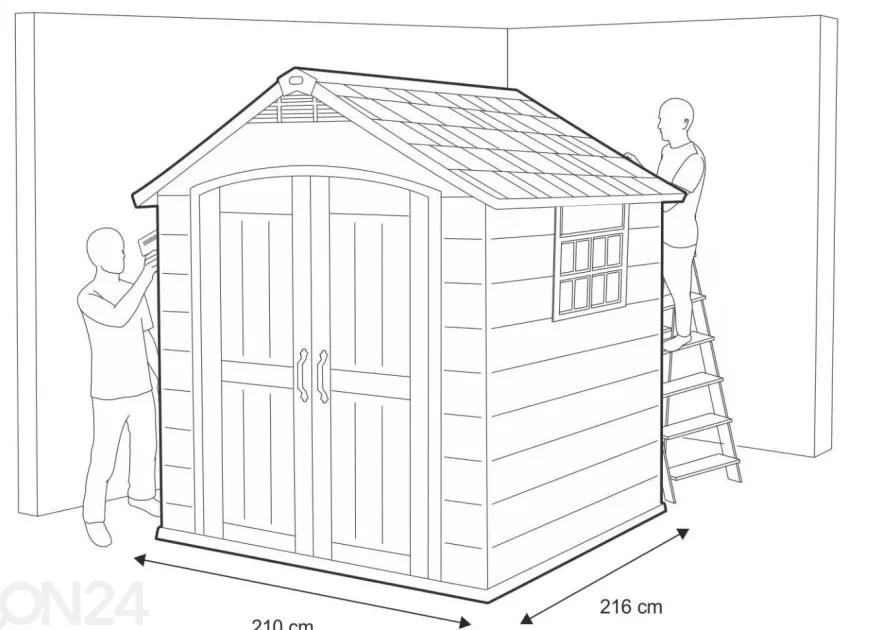 Pihavarasto Premier 757, 4 m², harmaa
