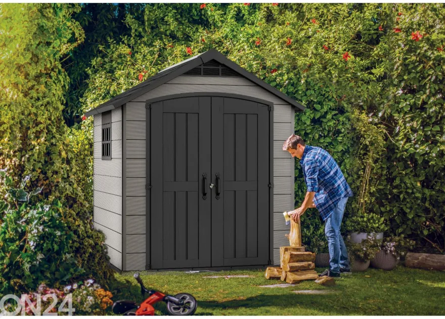Pihavarasto Premier 757, 4 m², harmaa
