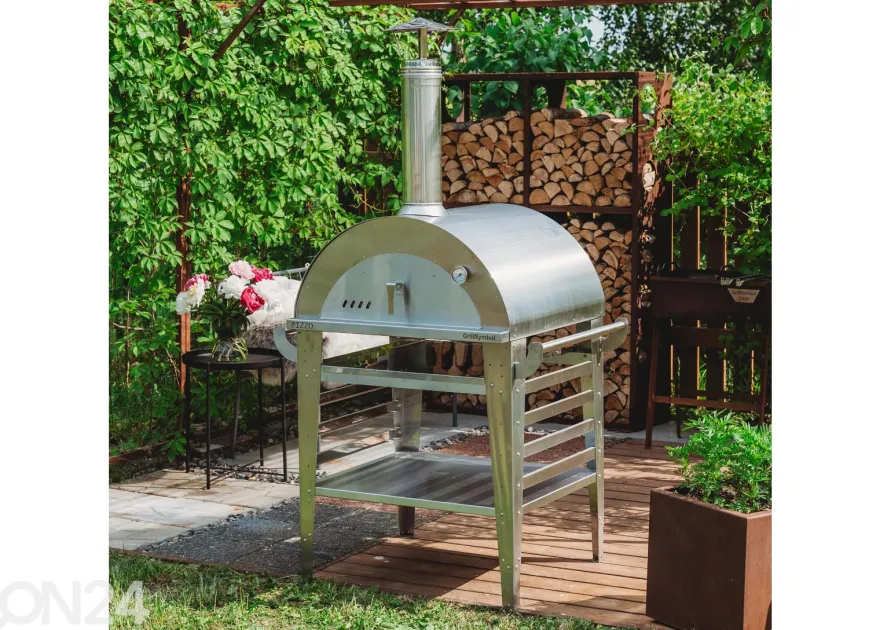Pizzauuni jalustalla Pizzo-set-inox
