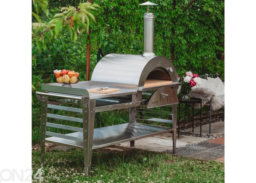 Pizzauuni pöytätasolla Pizzo-XL-set-inox
