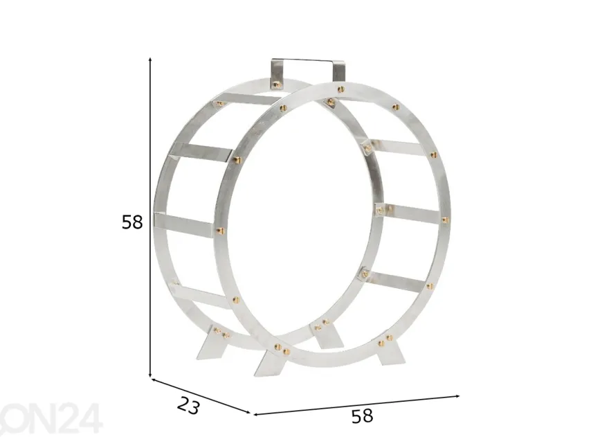 Polttopuukori terästä Hugo-inox, Ø 58 cm