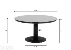 Puutarhapöytä tarjoilualustalla Melville 160 cm