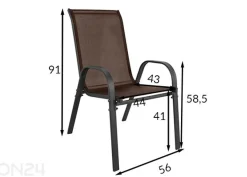 Puutarhatuolien sarja 2 kpl, ruskea/musta