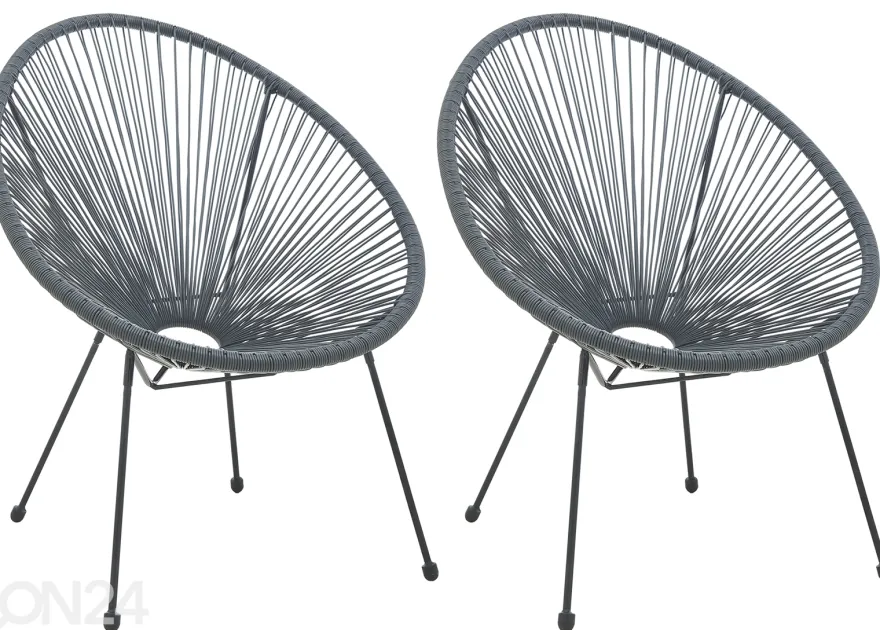 Puutarhatuolit 2 kpl., harmaat