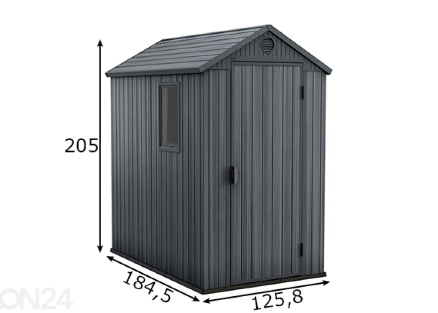 Puutarhavaja Keter Darwin 1,98 m², harmaa