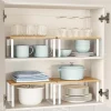 Pöytähylly 2 kpl, valkoinen/ bambu