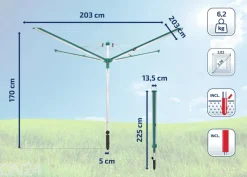Pyykin kuivausteline Linomatic 500 Deluxe suojalla Leifheit