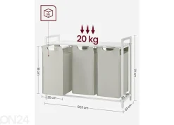 Pyykkikorit hyllytasolla 3 kpl
