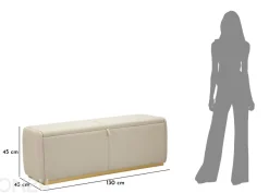 Rahi säilytystilalla 130 cm, kermanvärinen