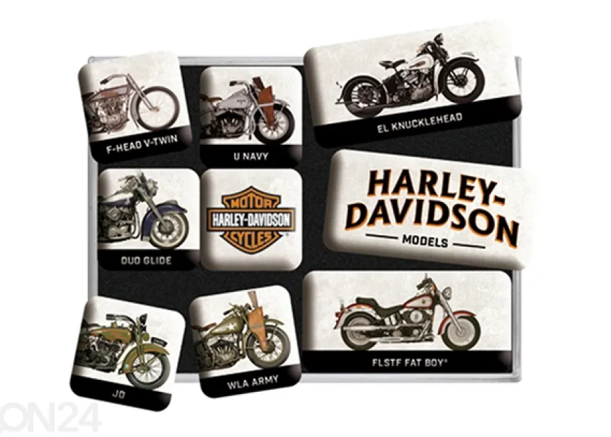 Retro magneetit HARLEY-DAVIDSON MALLIT, 9 kpl