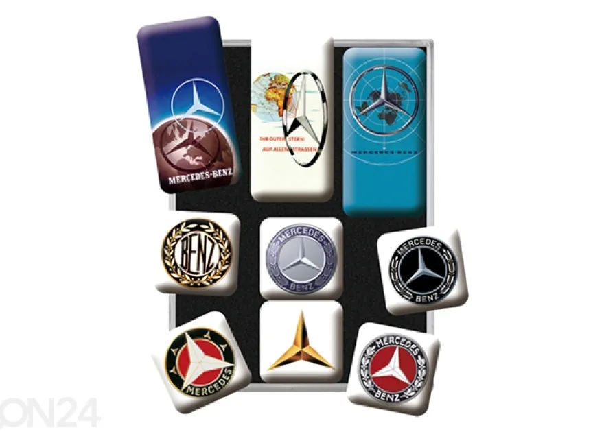Retro magneetit MERCEDES-BENZ LOGOT, 9 kpl