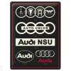 Retro metallitaulu Audi - Logo Evolution 30x40 cm