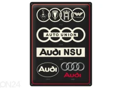 Retro metallitaulu Audi - Logo Evolution 30x40 cm