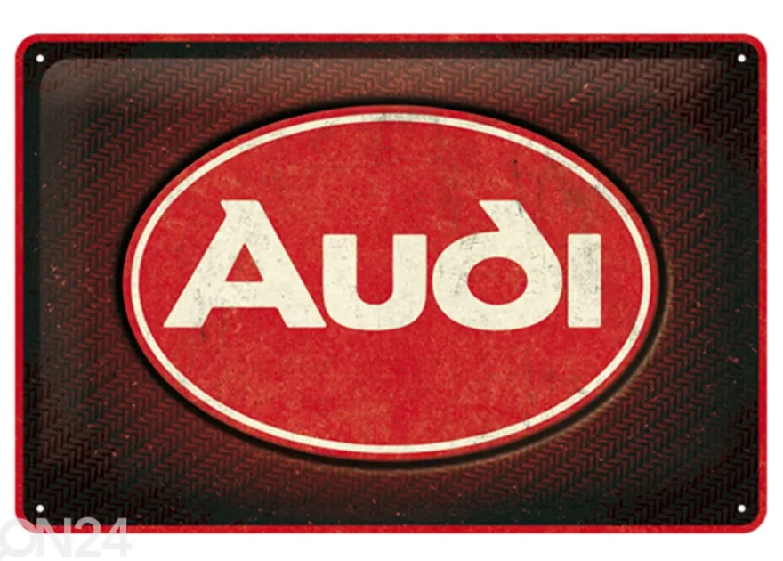 Retro metallitaulu Audi - logo Red Shine 20x30 cm