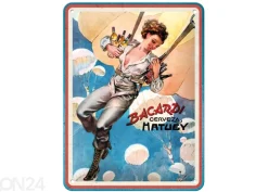 Retro metallitaulu Bacardi - Cerveza Hatuey Pin Up Girl 15x20 cm