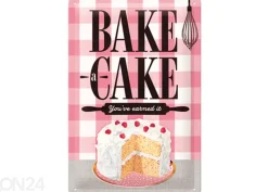 Retro metallitaulu Bake a cake 20x30 cm