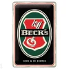 Retro metallitaulu Becks - Key Logo 20x30 cm