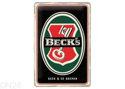 Retro metallitaulu Becks - Key Logo 20x30 cm