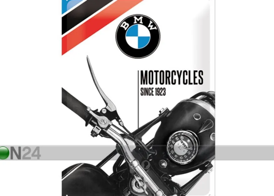 Retro metallitaulu BMW Motorcycles since 1923 30x40 cm