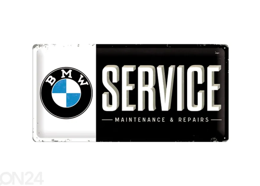 Retrometallitaulu BMW Service 25x50cm