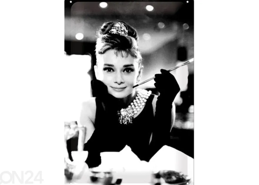 Retro metallitaulu Breakfast at Tiffany´s Audrey