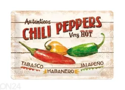 Retro metallitaulu Chili Peppers 20x30 cm