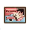 Retro metallitaulu Chocolate doesn´t ask silly questions * 15x20 cm