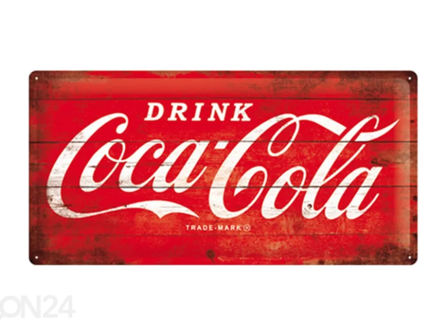 Retro metallitaulu COCA-COLA LOGO 25x50 cm