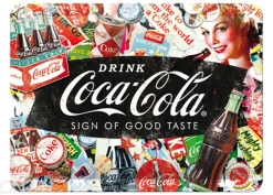 Retro metallitaulu Coca-Cola Collage 15x20 cm