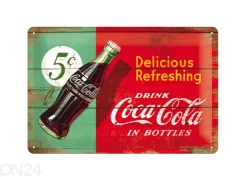 Retro metallitaulu COCA-COLA 5c DELICIOUS REFRESHING 20x30 cm