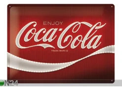 Retro metallitaulu Coca-Cola - Logo Red Lights 30x40 cm