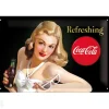 Retro metallitaulu Coca-Cola Refreshing Naine 20x30cm