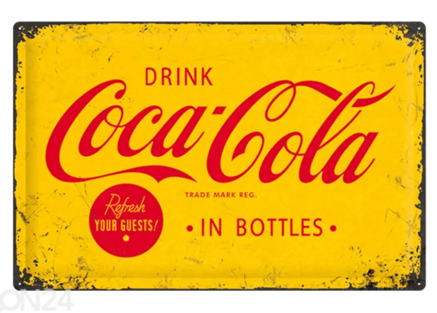 Retro metallitaulu Coca-Cola in bottles 40x60 cm