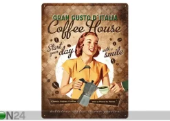 Retro metallitaulu Coffe House 30x40 cm