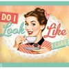 Retro metallitaulu Do I look like I care? 15x20 cm
