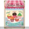Retro metallitaulu Fairy Cakes Delicious Every Day 30x40 cm