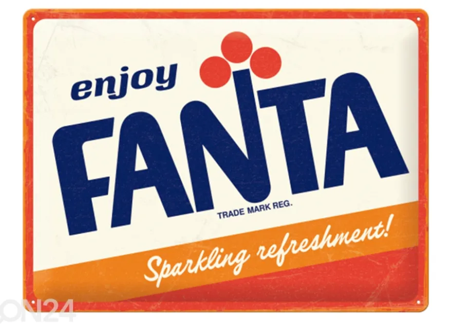 Retro metallitaulu Fanta - Logo 30x40 cm