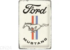 Retro metallitaulu Ford Mustang - Horse & Stripes Logo 20x30 cm