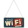 Retro metallitaulu Free Wi-Fi 10x20 cm