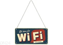 Retro metallitaulu Free Wi-Fi 10x20 cm