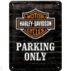 Retro metallitaulu Harley-Davidson Parking Only 15x20 cm