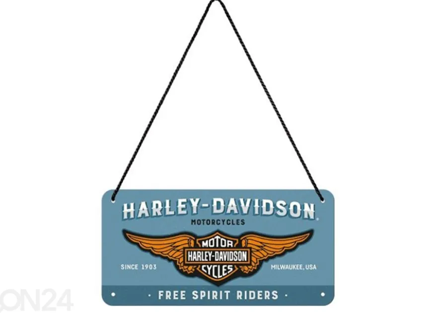 Retro metallitaulu Harley-Davidson logo 10x20 cm