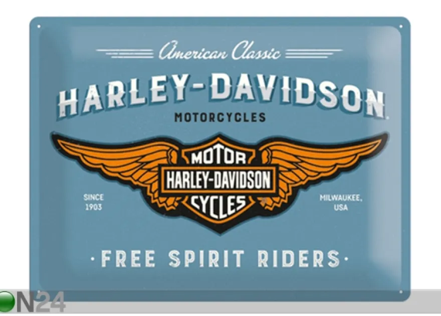 Retro metallitaulu Harley-Davidson logo 30x40 cm