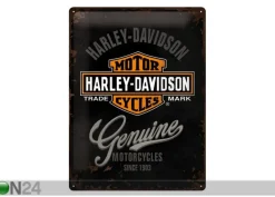 Retro metallitaulu Harley-Davidson Genuine logo 30x40 cm