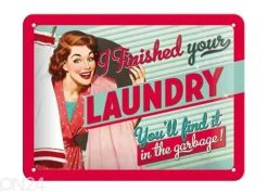 Retro metallitaulu I finished your laundry... 15x20 cm