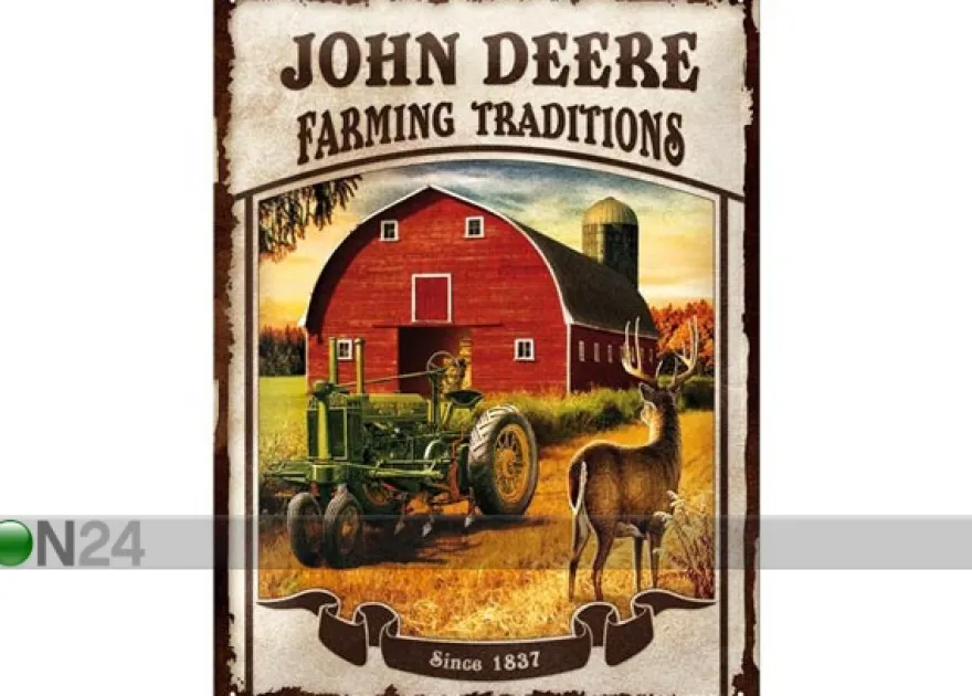 Retro metallitaulu John Deere Farming Traditions 30x40cm