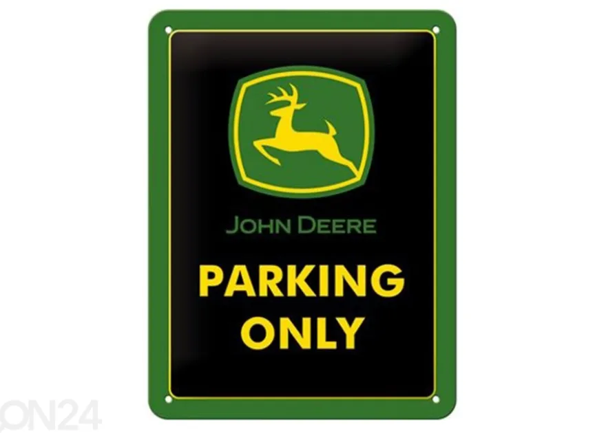 Retro metallitaulu John Deere Parking Only 15x20 cm