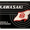 Retro metallitaulu Kawasaki Service & Maintenance 15x20 cm